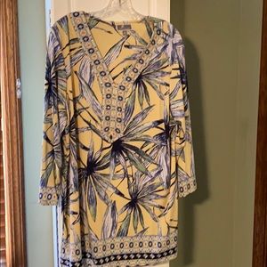 Hip length comfy top with jewels at neckline